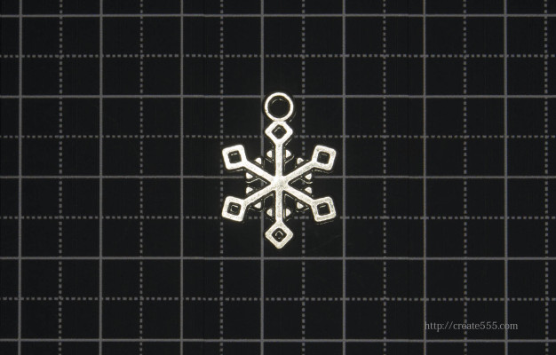 【チャーム】雪の結晶 20×15mm